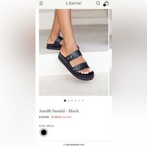 Amalfi Sandal by Liberte Leather in black, size 39 (US 8)